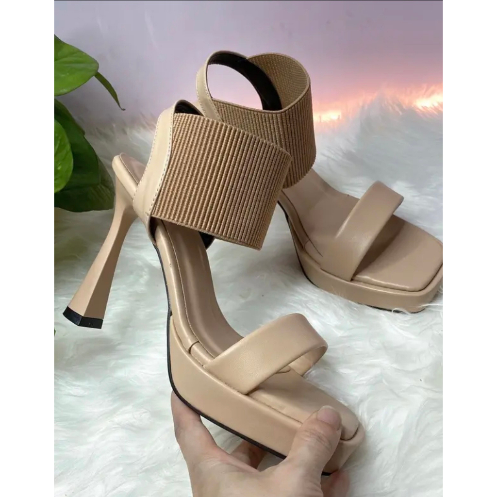 Dép cao gót phối thun cao 12cm siêu hot