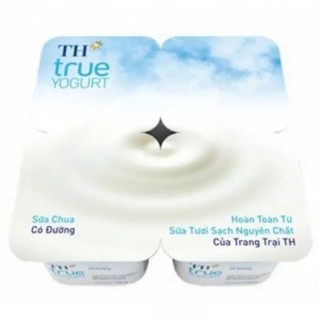 Sữa chua ăn TH true milk có đường/ không đường/ ít đường 4 hủ ×100g