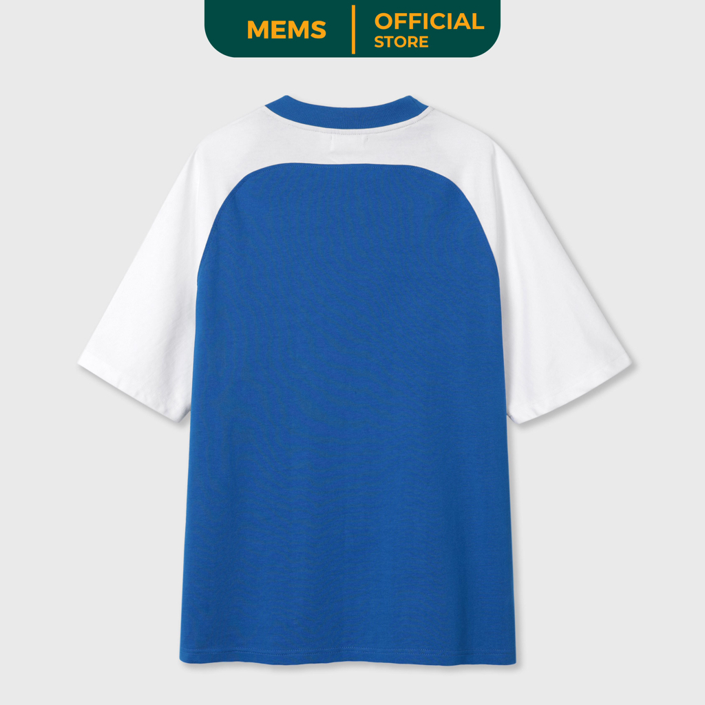 Áo thun tay ngắn cổ tròn trơn màu phối áo thun nam nữ unisex MEMS Rumble raglan