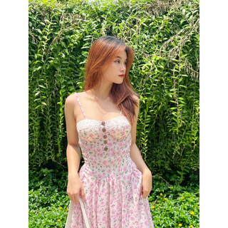 [SALE 59K] [HỎA TỐC] ĐẦM HAI DÂY CHẤT LỤA CAO CẤP ĐÍNH NÚT GỖ SIÊU XINH