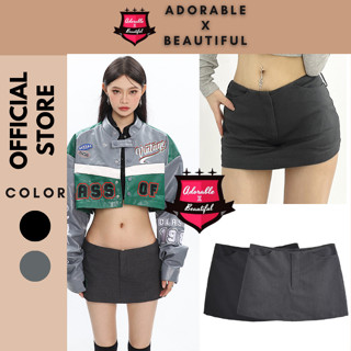 [Có Sẵn] Chân Váy Mini Lưng Thấp Có Lót Trong Xám Đen Hot Trend, Chân Váy Y2K Ngắn Dáng Suông Ulzzang AdorablexBeautiful