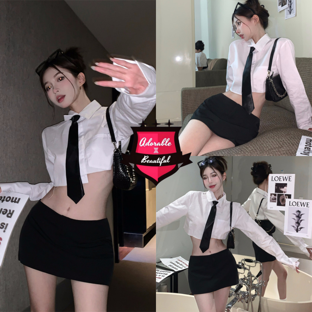Chân Váy Mini Lưng Thấp Có Lót Trong Xám Đen Hot Trend, Chân Váy Y2K Ngắn Dáng Suông Ulzzang AdorablexBeautiful
