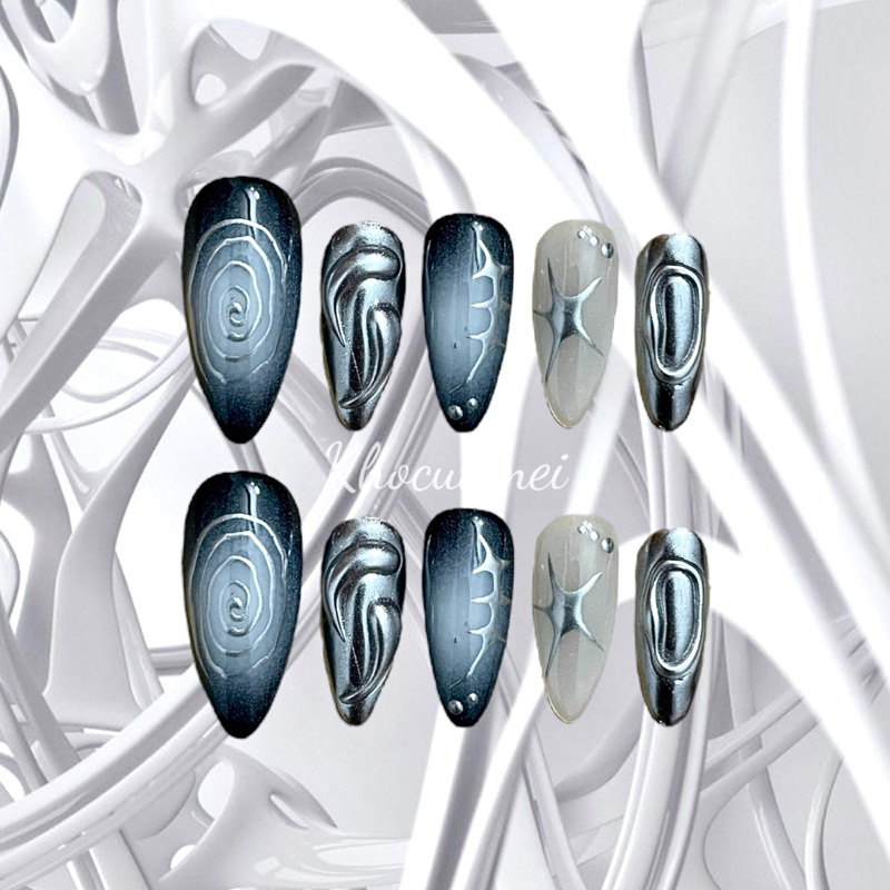 NAILBOX ĐEN TRÁNG GƯƠNG - KHOCUAMEI