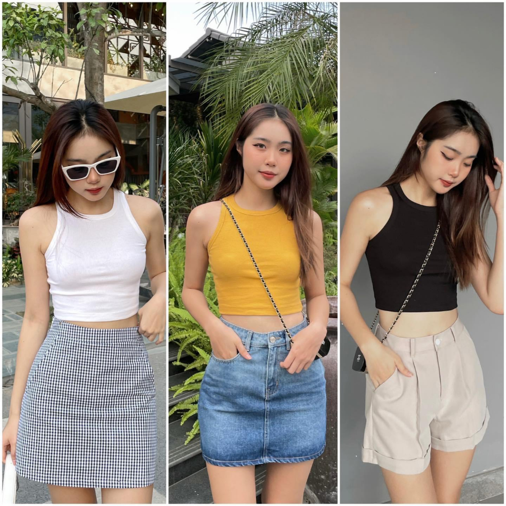 Áo ba lỗ croptop thun gân Tanktop Tee Maxy Workshop