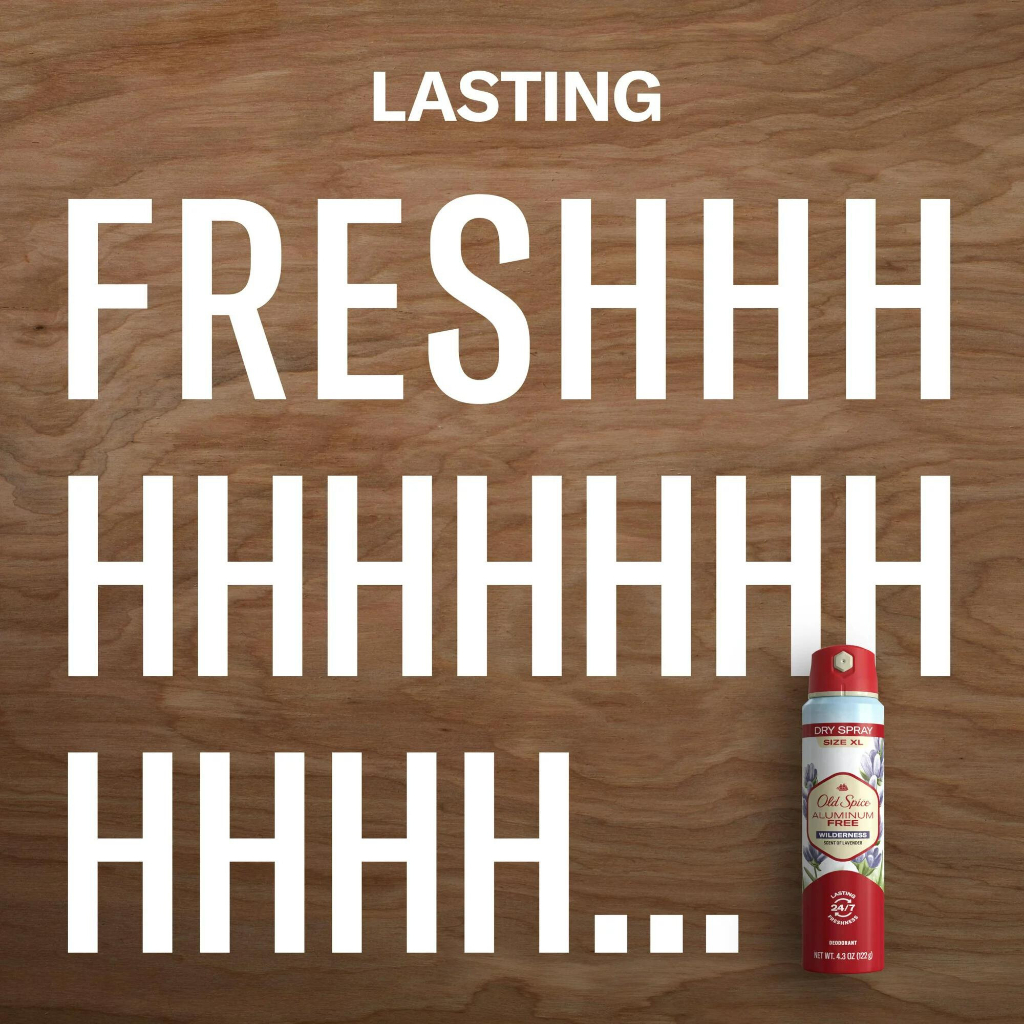 Xịt Giữ Khô Old Spice Wilderness Scent Of Lavender Aluminum Free Dry Spray 122Gr