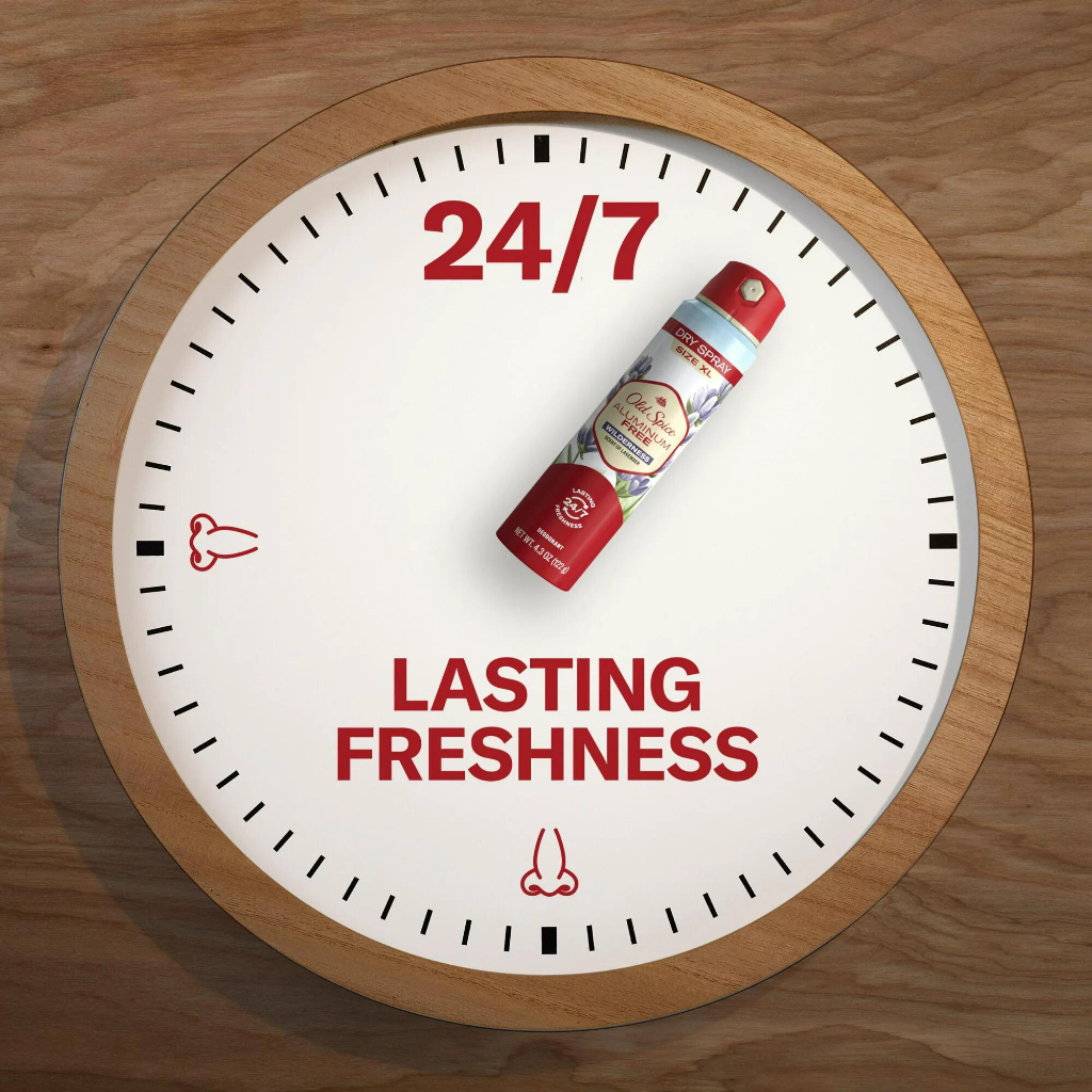 Xịt Giữ Khô Old Spice Wilderness Scent Of Lavender Aluminum Free Dry Spray 122Gr