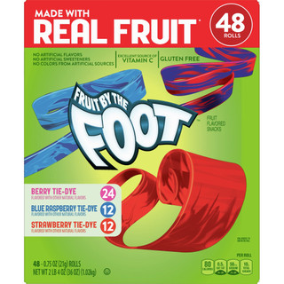 KẸO CUỘN TRÁI CÂY TỰ NHIÊN FRUIT BY THE FOOT 48 CUỘN 1.02KG HÀNG NHẬP TỪ MỸ -KHÔNG CÓ MÀU THỰC PHẨM, KHÔNG CHOLESTEROL
