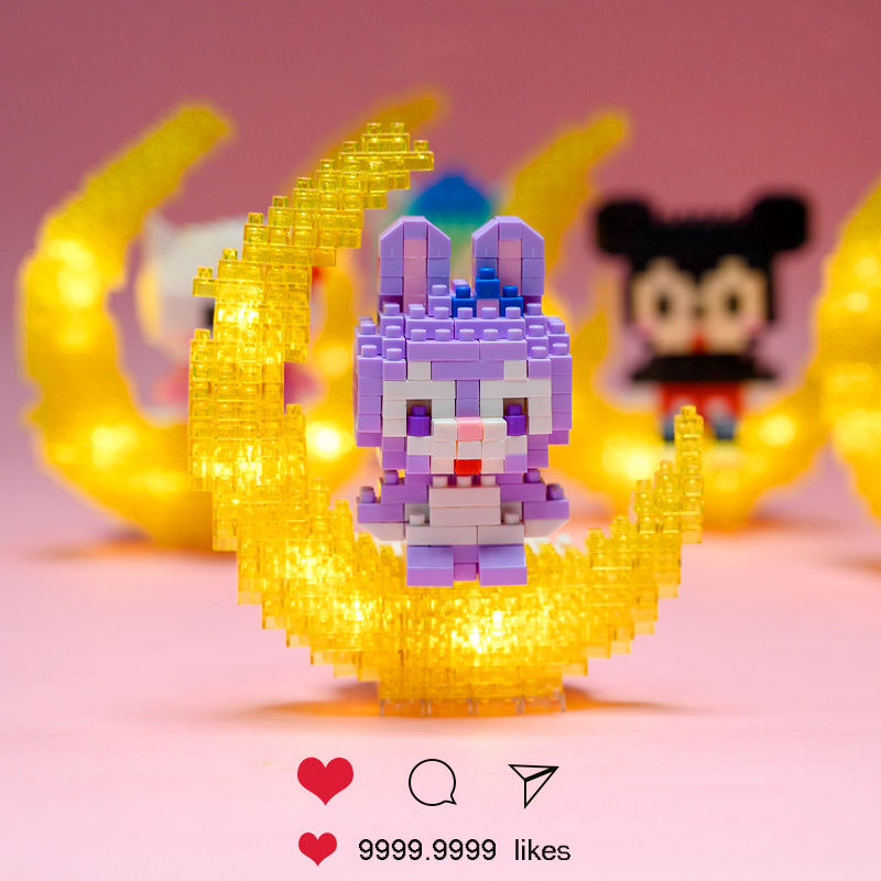 Bộ mô hình đồ chơi lắp ráp 3D xếp hình mini phát sáng Zodiac hoạt hình đáng yêu có đèn cao 10cm - Shin Case