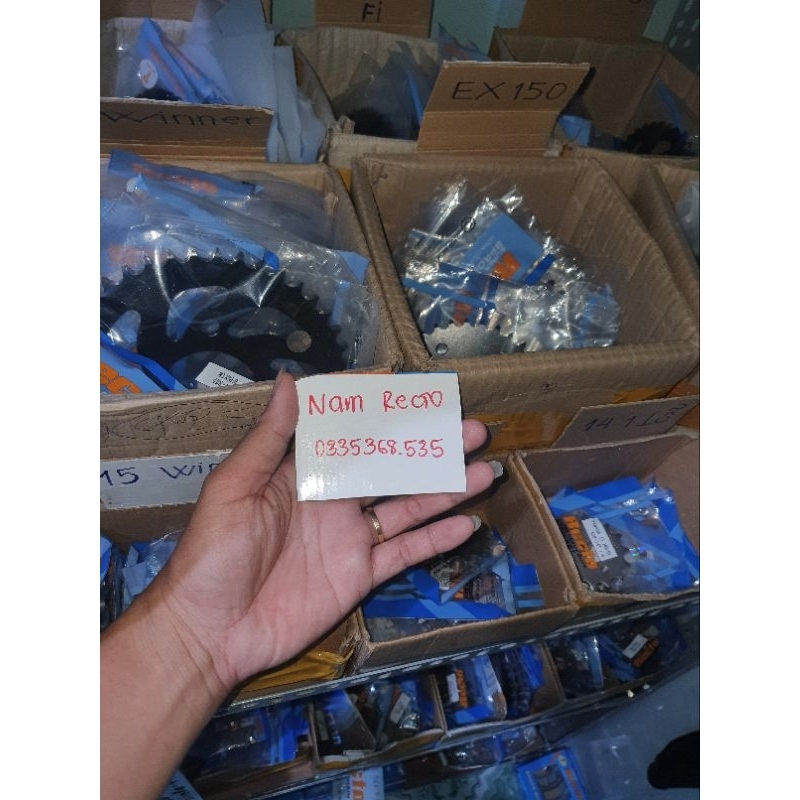 Dĩa sau cb150r,cbr150 cùi dĩa 6 lỗ size 45,46,47 nhông 13,14,15,16 chính hãng recto