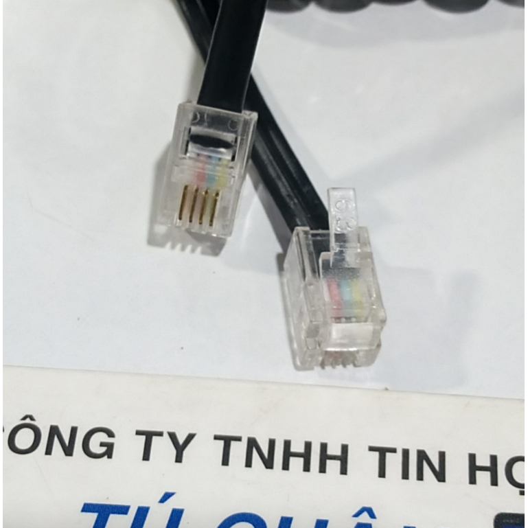 Cáp tai nghe điện thoại bàn - Dạng dây xoắn dản dài