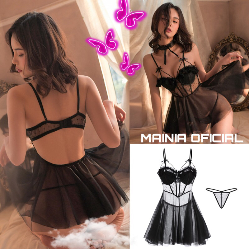 [ Cao Cấp Loại 1 ] Đầm Ngủ Váy Ngủ Ren Sẵn Gọng Đệm Xuyên Thấu Sexy Gợi Cảm Quyến Rũ Tôn Dáng Mainia Shop