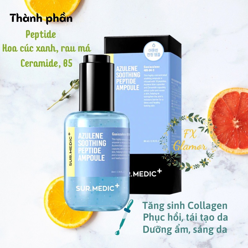 UNBOX Tinh chất chống lão hóa, dịu da SUR.MEDIC+ AZULENE SMOOTHING PEPTIDE AMPOULE TÁCH SET NOBOX
