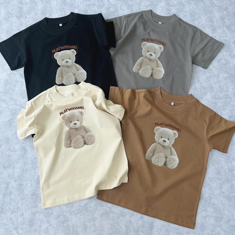 Áo baby tee in gấu siêu xinh