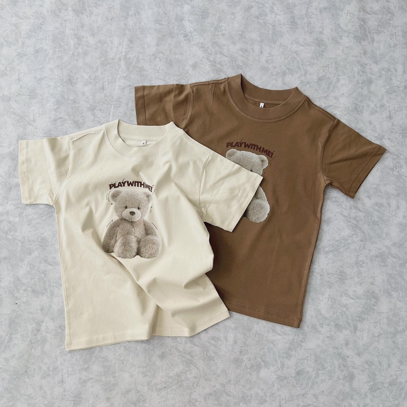 Áo baby tee in gấu siêu xinh