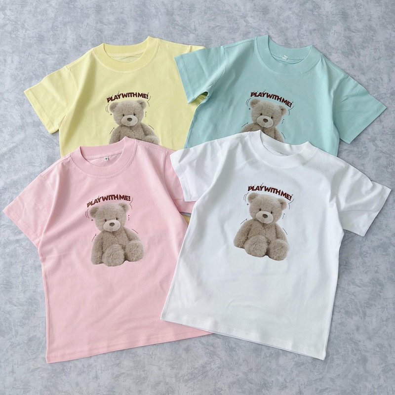 Áo baby tee in gấu siêu xinh