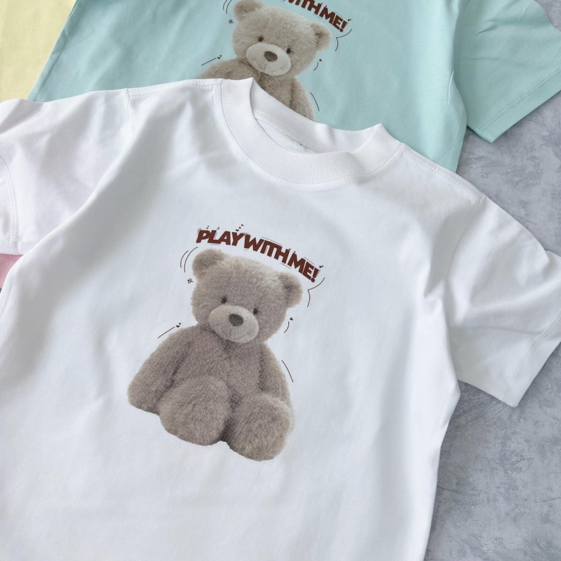 Áo baby tee in gấu siêu xinh