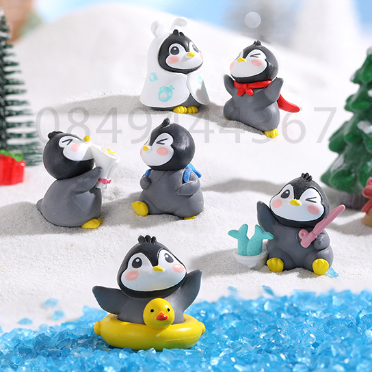 Mô hình tiểu cảnh mini chim cánh cụt cute giá rẻ 29deta.store dùng để trang trí bàn làm việc, decor bàn học, terrarium