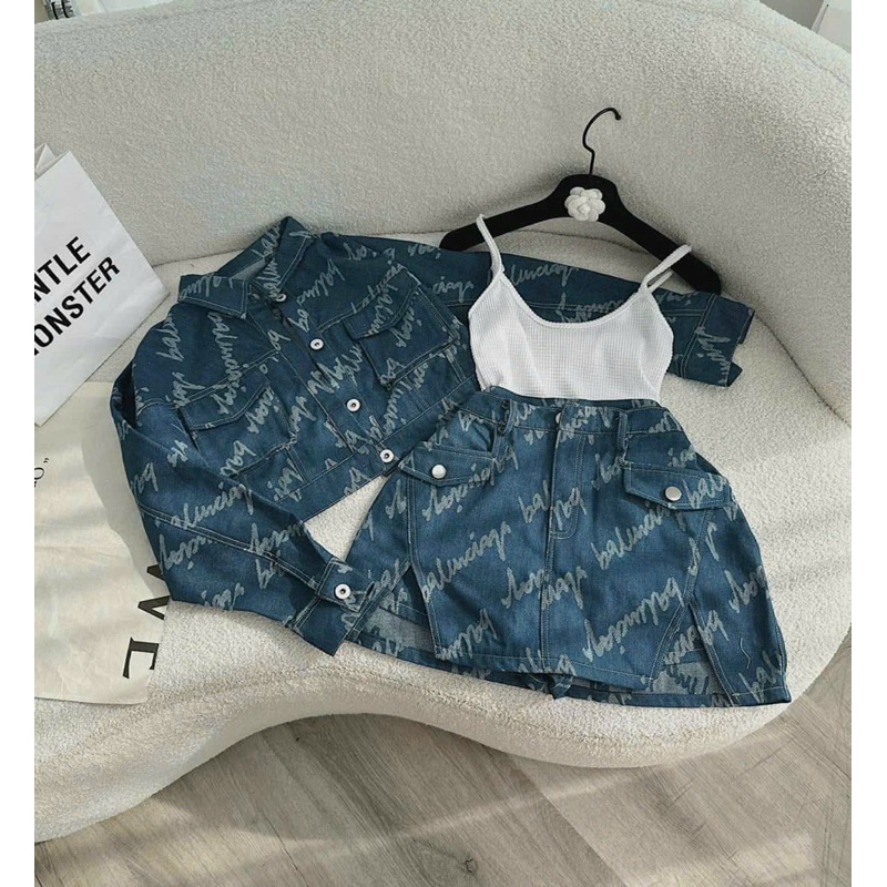 SET JEANS KAKI 3 MÓN SANG CHẢNH