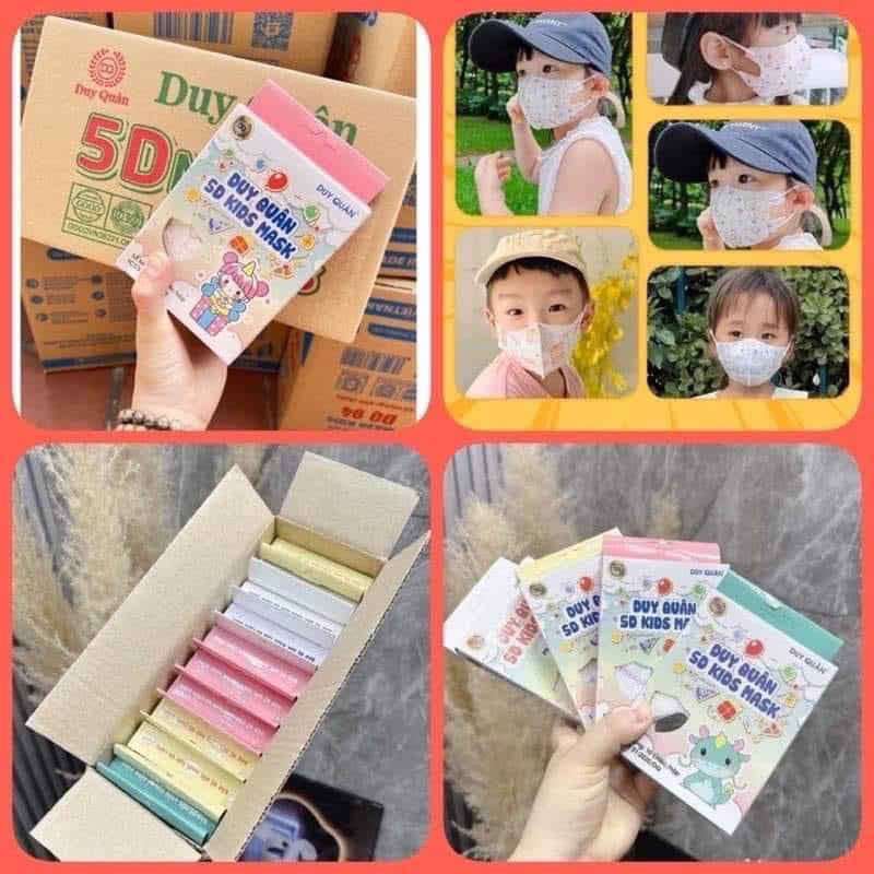 THÙNG 100 CÁI KHẨU TRANG 5D CHO BÉ