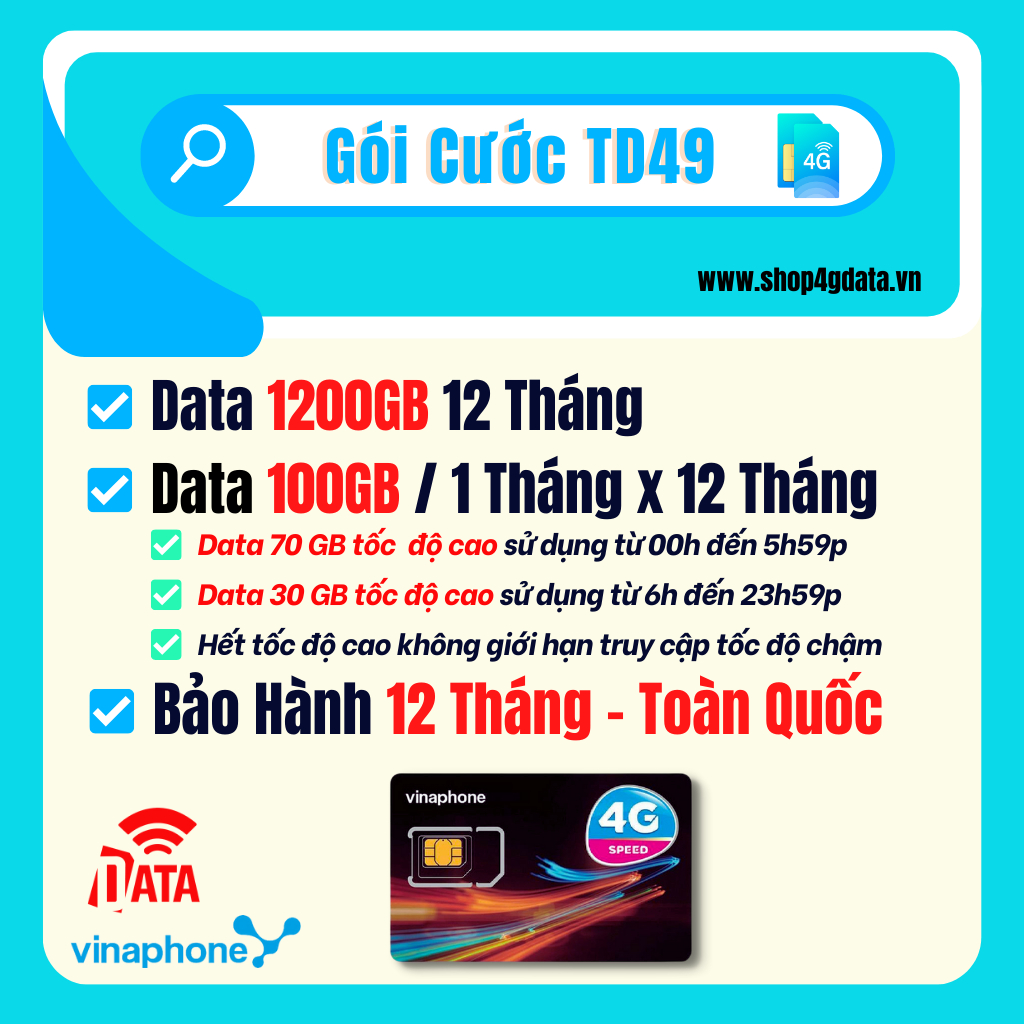 Sim Data VD89 Vinaphone Miễn Phí 720GB Và Gọi 12 Tháng,Tốc Độ Cực Nhanh,Bảo Hành Chính Hãng