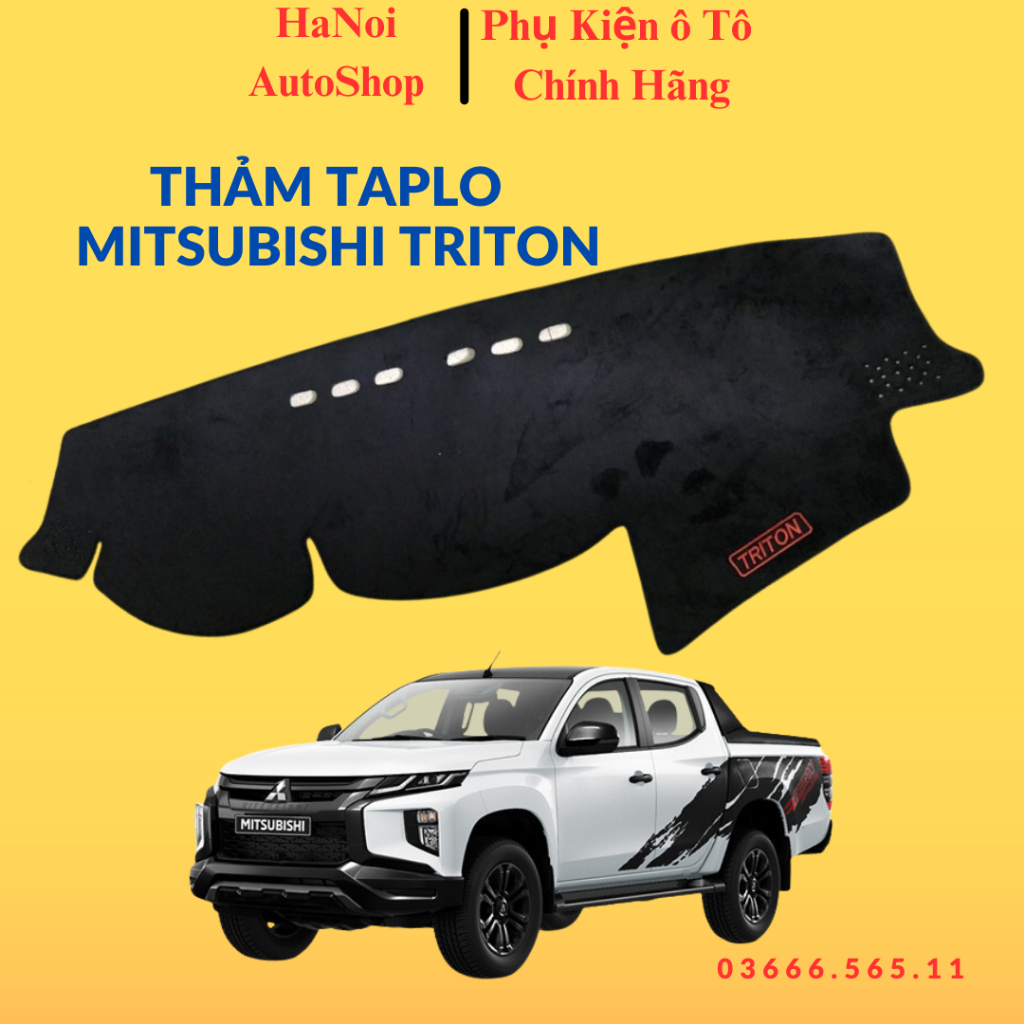 Thảm taplo da carbon xe Mitsubishi Triton cao cấp đế chống trượt, vừa khít form xe, hàng cao cấp loại 1