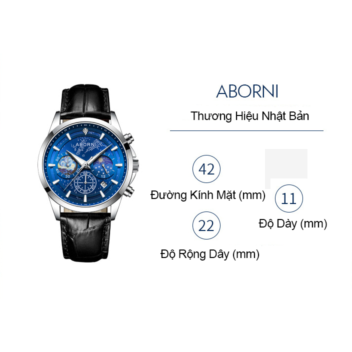 Đồng Hồ Nam ABO Star Full Dạ quang Thiết Kế Sao Trời Độc Đáo