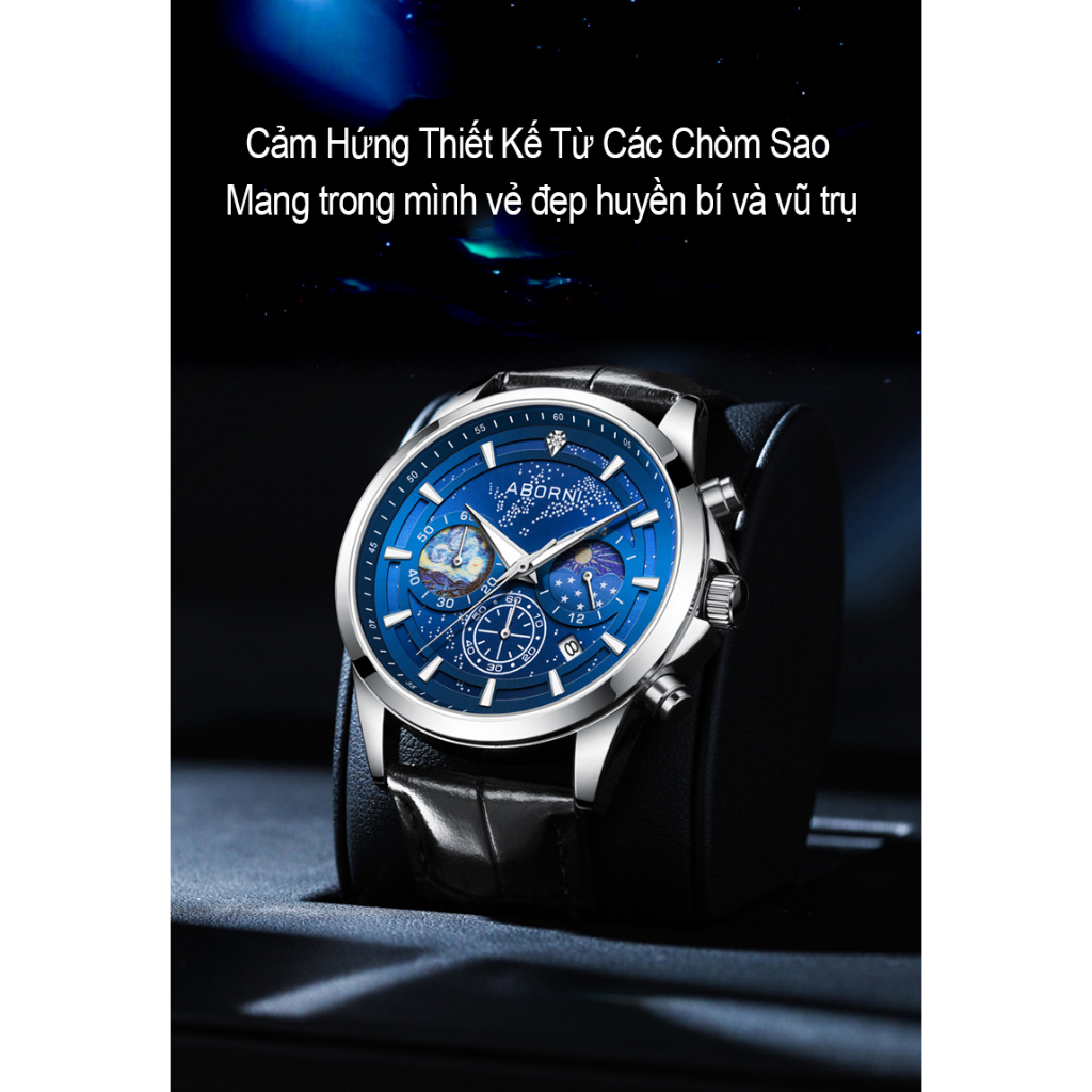Đồng Hồ Nam ABO Star Full Dạ quang Thiết Kế Sao Trời Độc Đáo