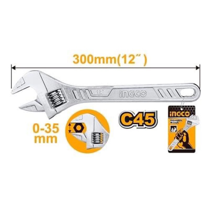 Mỏ lết 12 inch tiêu chuẩn INGCO HADW131122 (300523)
