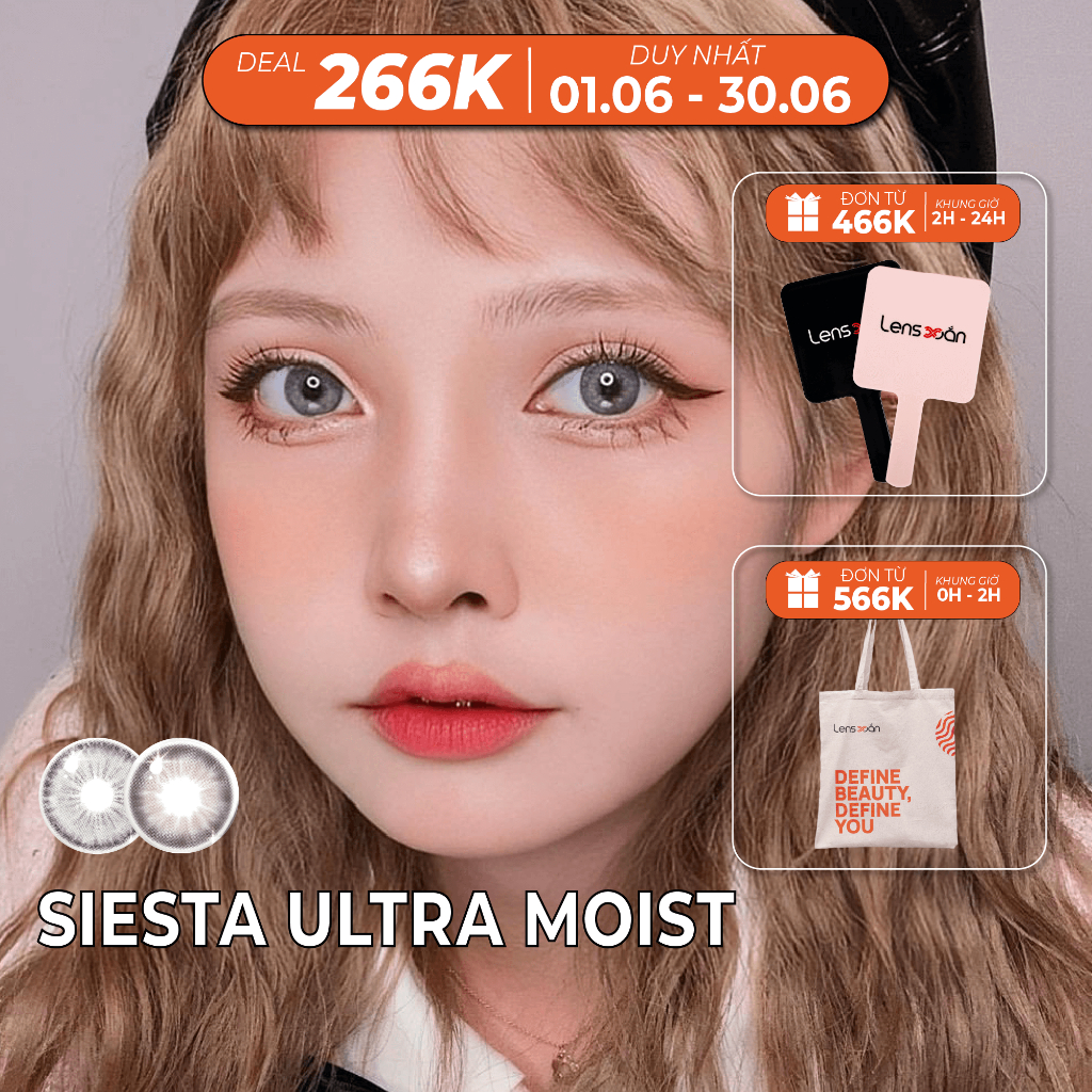 Kính áp tròng cận 6 tháng LENS XOẮN lens tây viền hiệu ứng 3D COLOR CL SIESTA ULTRA MOIST LONDON PITTSBURGH