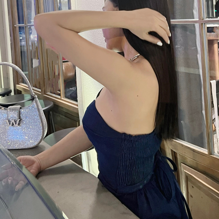 Bộ jum jeans nữ thắt eo xếp ly co giãn nhẹ đi chơi đi biển đi cafe ST186