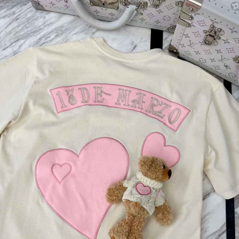 Áo phông gấu tim hồng ảnh thật hàng QCL1