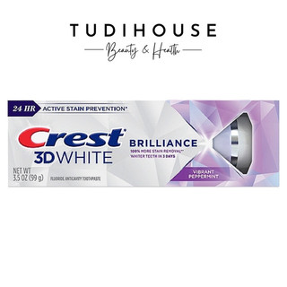 [Mẫu mới] KEM ĐÁNH RĂNG CREST 3D WHITE - BRILLIANCE ADVANCE STAIN PROTECTION 99g