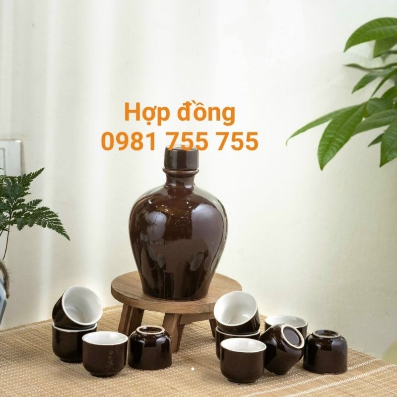 Nậm Rượu 350ml Bát Tràng,Bình đựng rượu