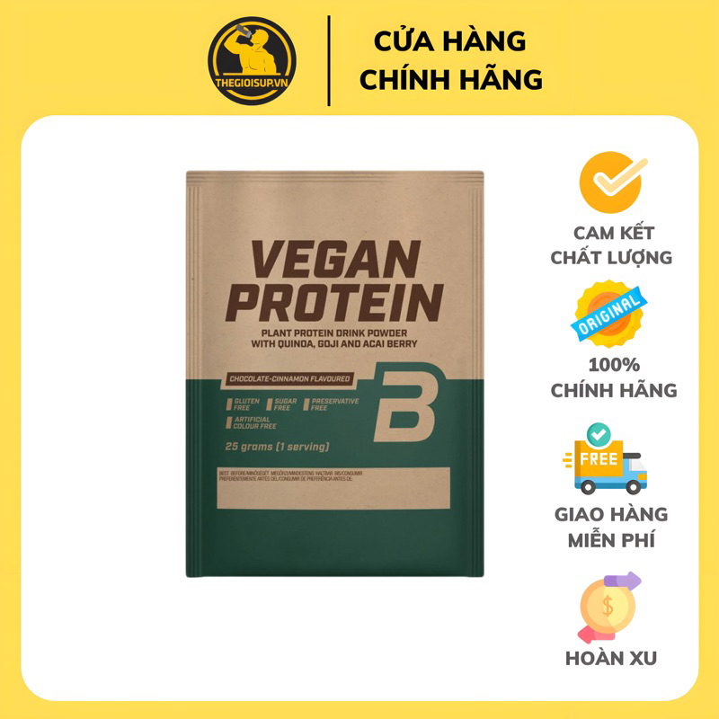 Gói Sample Whey Protein Thực Vật Vegan Protein 25G dùng thử BiotechUSA