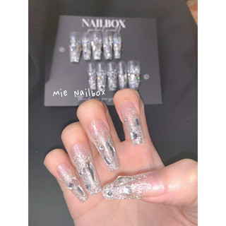 Nailbox nhũ đính đá kèm keo dũa