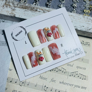 Nail box thiết kế phối thỏ siêu cute phom vuông dài