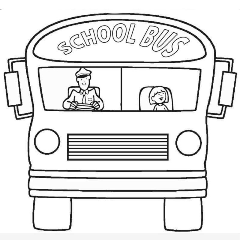 School bus, xe buýt - Set 10 Tờ Tranh Tô Màu Kích Thước A4 A5 Dành Cho Màu Sáp, Màu Chì - TRANH TÔ MÀU COLOR LAND