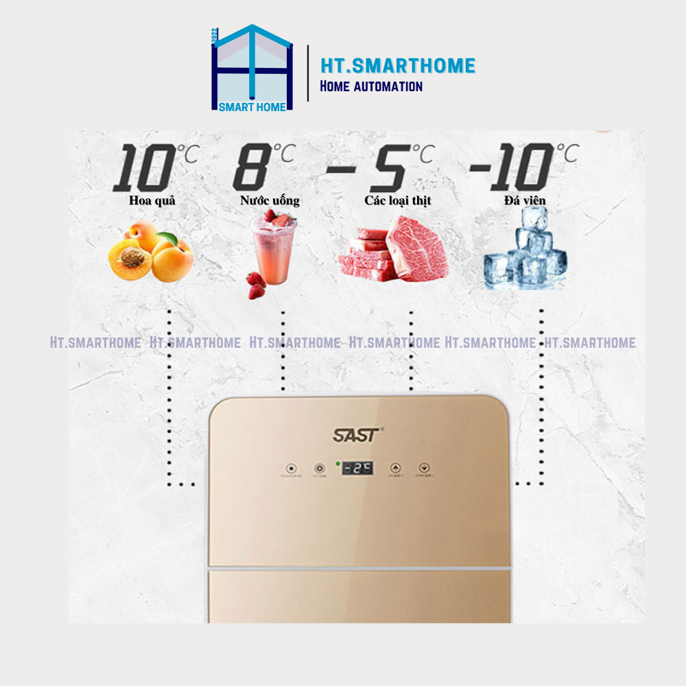 Tủ lạnh Sast 24L dung tích lớn - Tủ 2 cánh ngăn đông, ngăn mát bảo quản thực phẩm