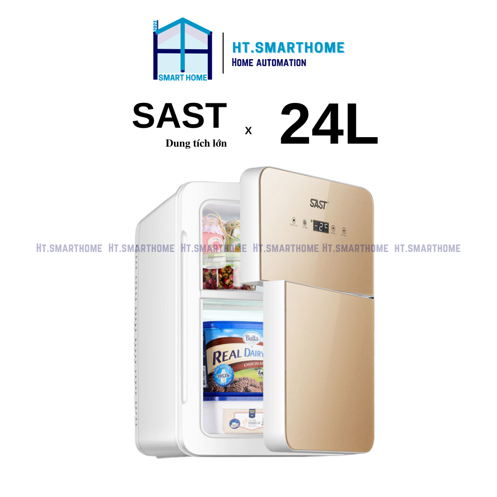 Tủ lạnh Sast 24L dung tích lớn - Tủ 2 cánh ngăn đông, ngăn mát bảo quản thực phẩm