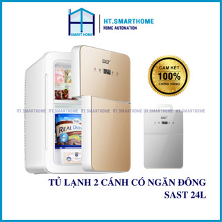 Tủ lạnh Sast 24L 75W có ngăn đông - Tủ 2 cánh trữ đông, bảo quản mát thực phẩm