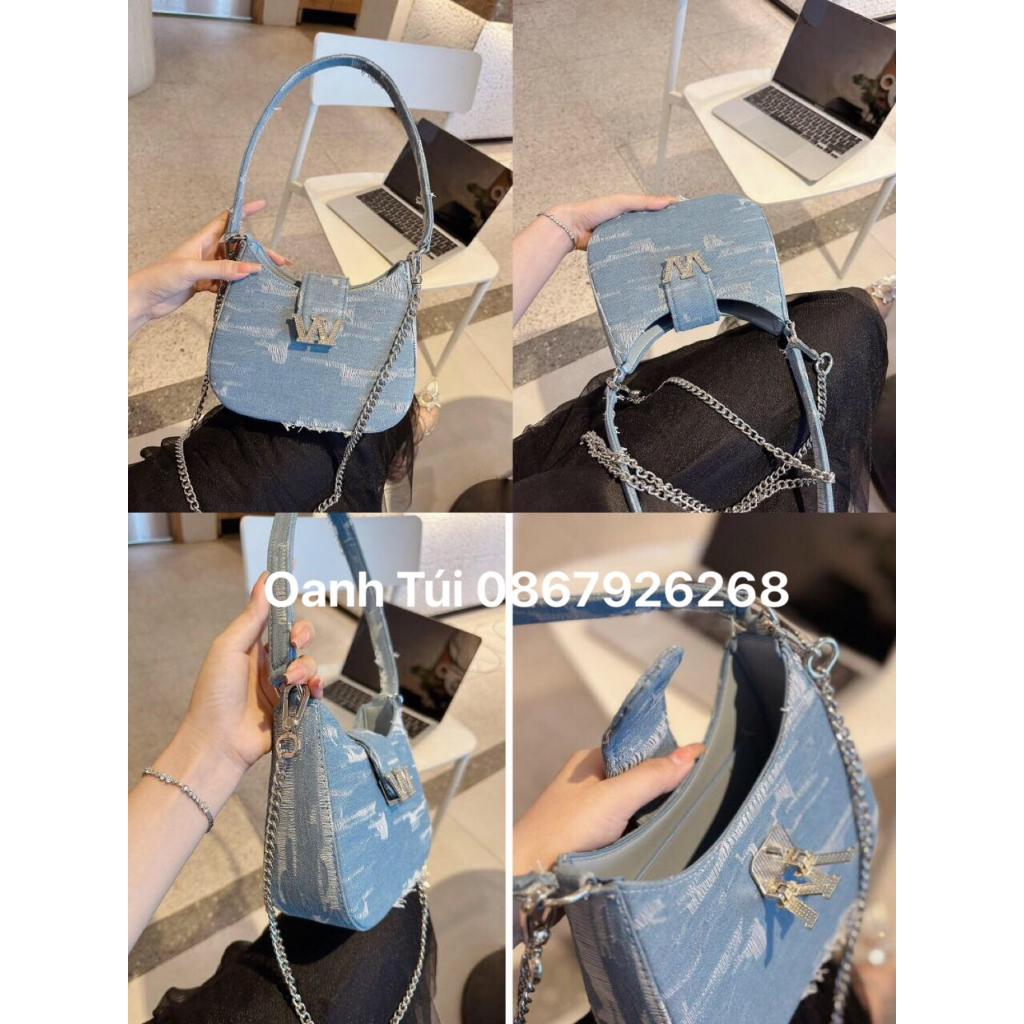 Túi Wa.ng Jean bò RÁCH SIÊU XINH size 21
