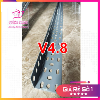 Thanh sắt v4.8 dày 2ly. dài 1m5 lắp đặt khung sắt, kệ sắt kệ v lỗ, kệ kho hàng.
