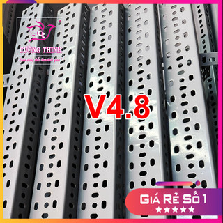 Thanh sắt V4.8 dày 2ly. Dài 1m lắp đặt khung sắt, khung kệ v lỗ, kệ kho hàng.