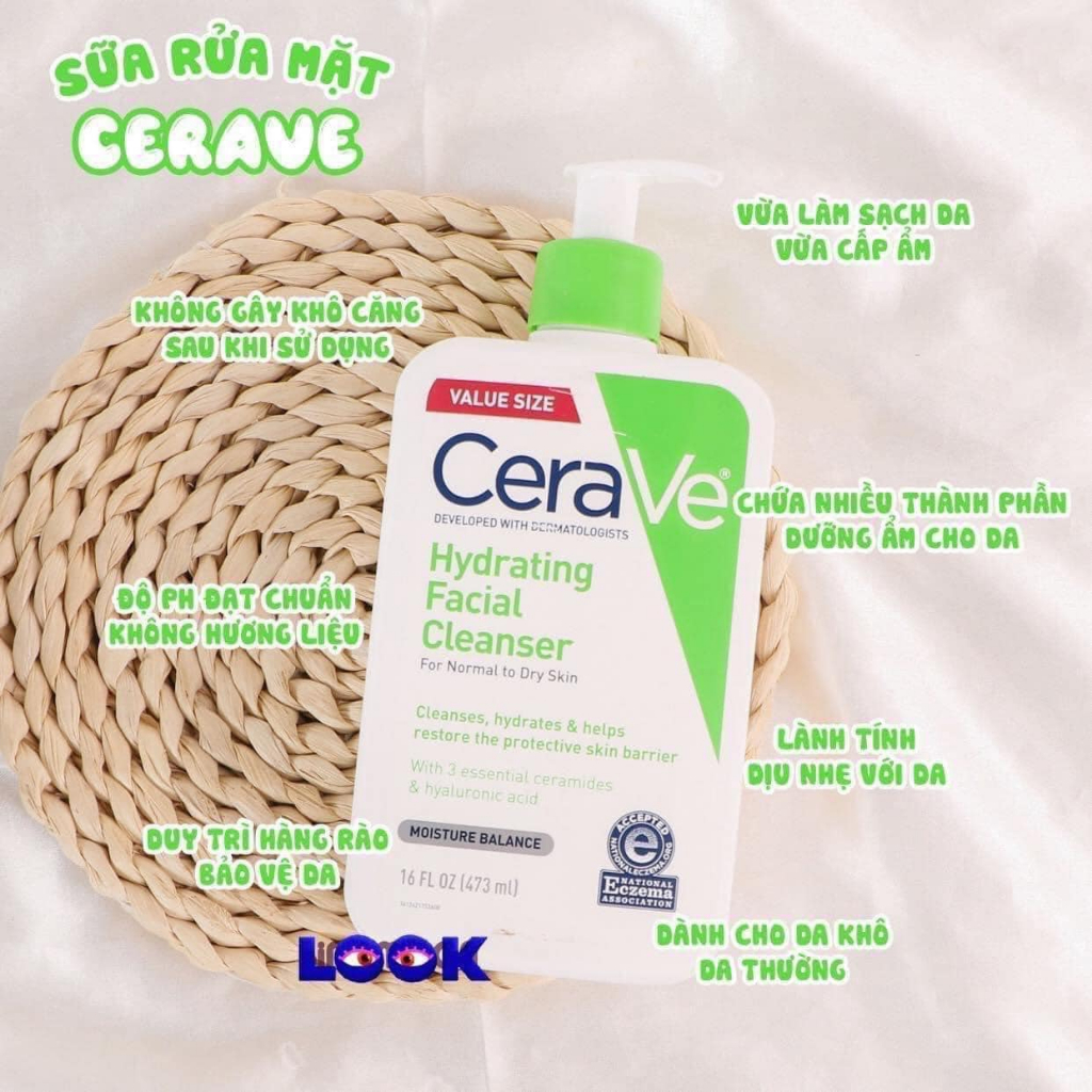 Sữa rửa mặt CeraVe Foaming Cleanser Chính Hãng dành cho da khô và da dầu hàng Trung 236ML
