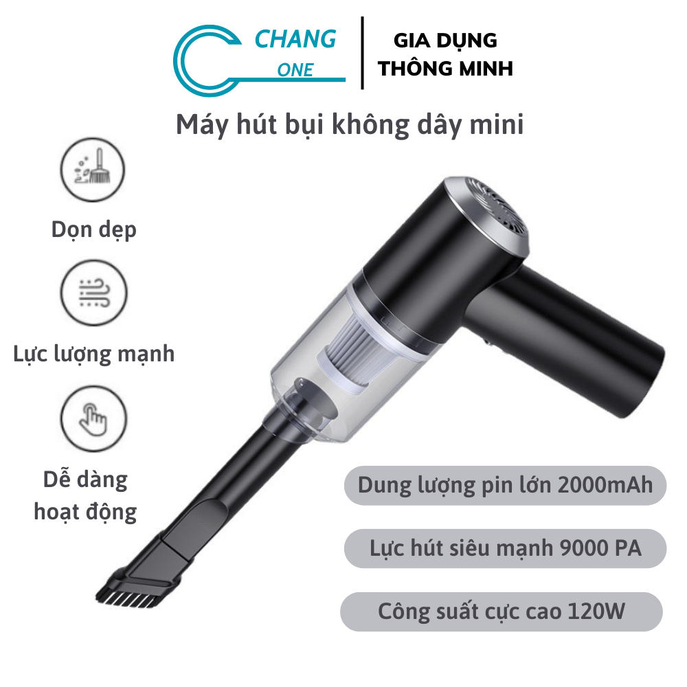 Máy Hút Bụi Cầm Tay Mini Không Dây - Lực Hút Cực Mạnh Sử Hút Bụi Ô Tô, Bụi Giường - Cổng Sạc USB Tiện Lợi - Chang_One | BigBuy360 - bigbuy360.vn