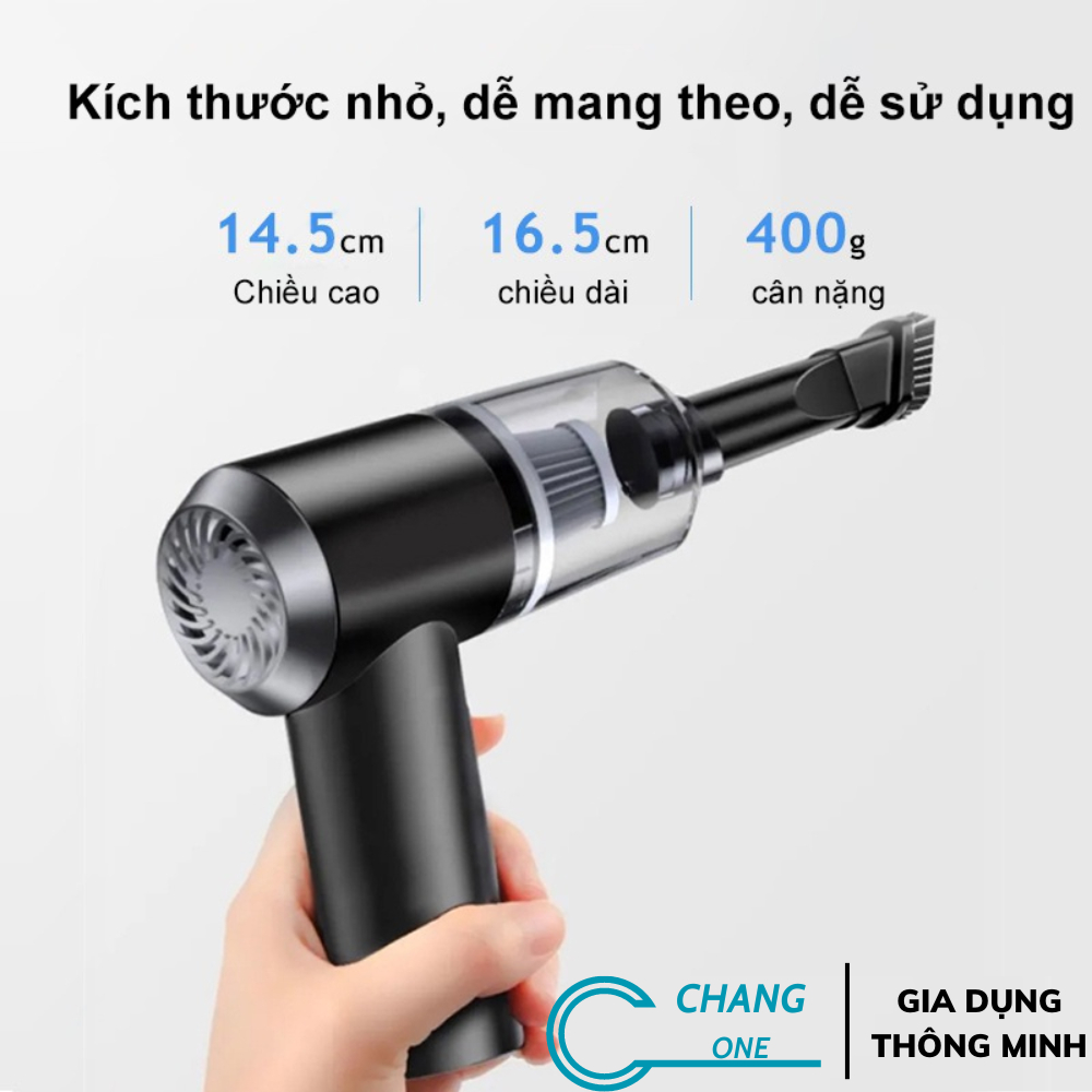 Máy Hút Bụi Cầm Tay Mini Không Dây - Lực Hút Cực Mạnh Sử Hút Bụi Ô Tô, Bụi Giường - Cổng Sạc USB Tiện Lợi - Chang_One | BigBuy360 - bigbuy360.vn