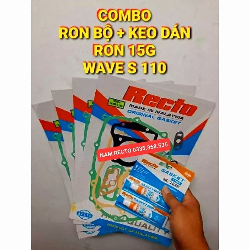 COMBO RON MÁY + KEO DÁN RON XE WAVE S 110 RECTO MADE IN MALAYSIA >>>