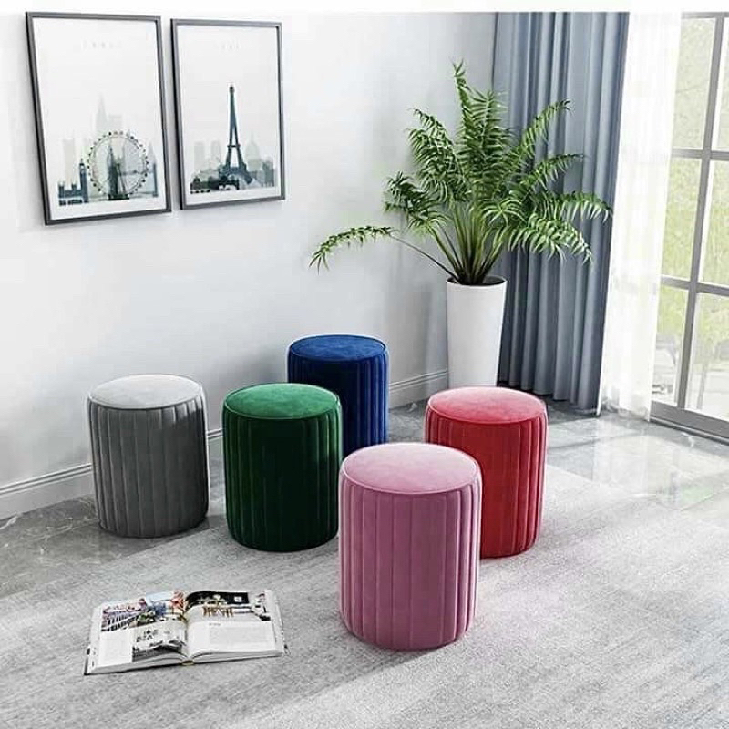 Ghế Đôn Sofa Ghế Bàn Trang Điểm NHIỀU MÀU 35x35x45cm Bọc Mút Dày Dặn - HOÀN TIỀN 100% NẾU KHÁCH KHÔNG HÀI LÒNG