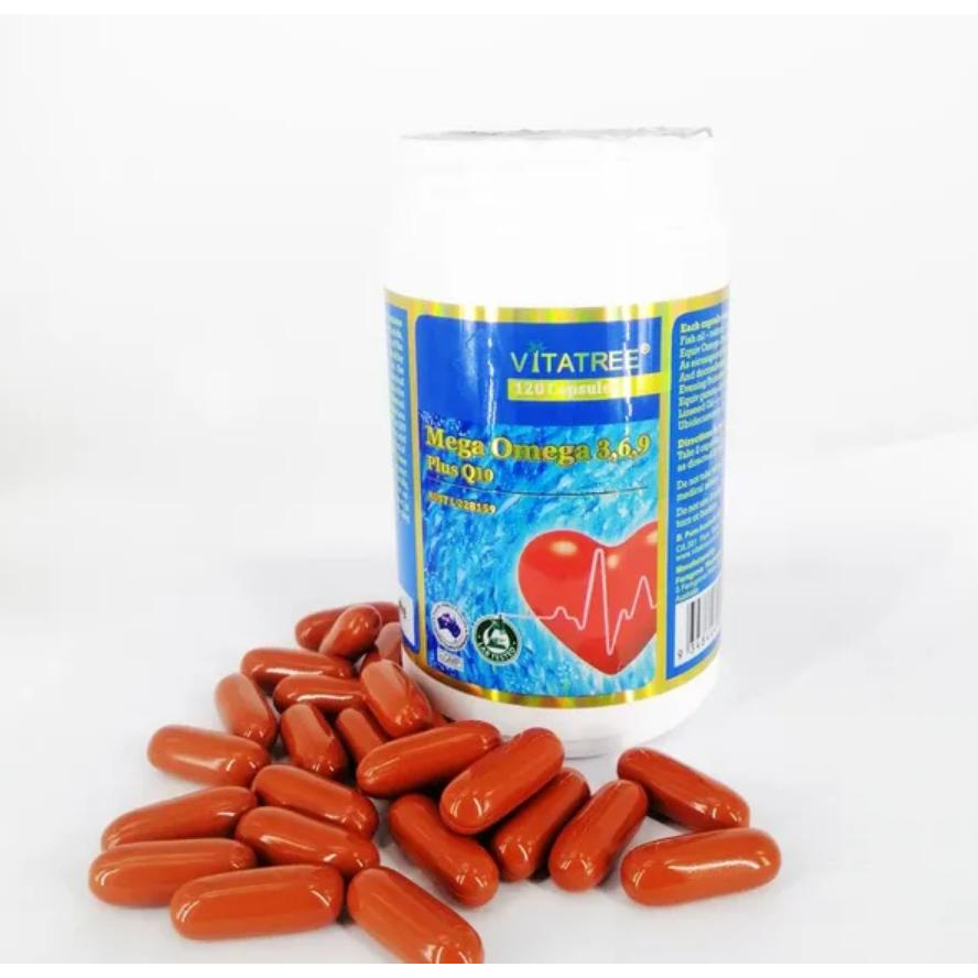 Viên uống Vitatree Mega Omega 369 Plus CoQ10 120 viên giúp cải thiện trí nhớ và tim mạch