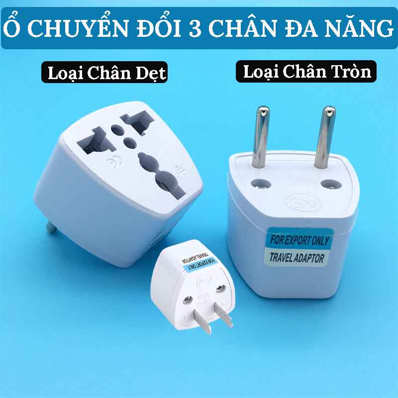 Ổ Chuyển Đổi Phích Cắm Từ 3 Chân Sang 2 Chân An Toàn Chịu Nhiệt Độ Cao Nguồn 220V - HOUSESHOP68